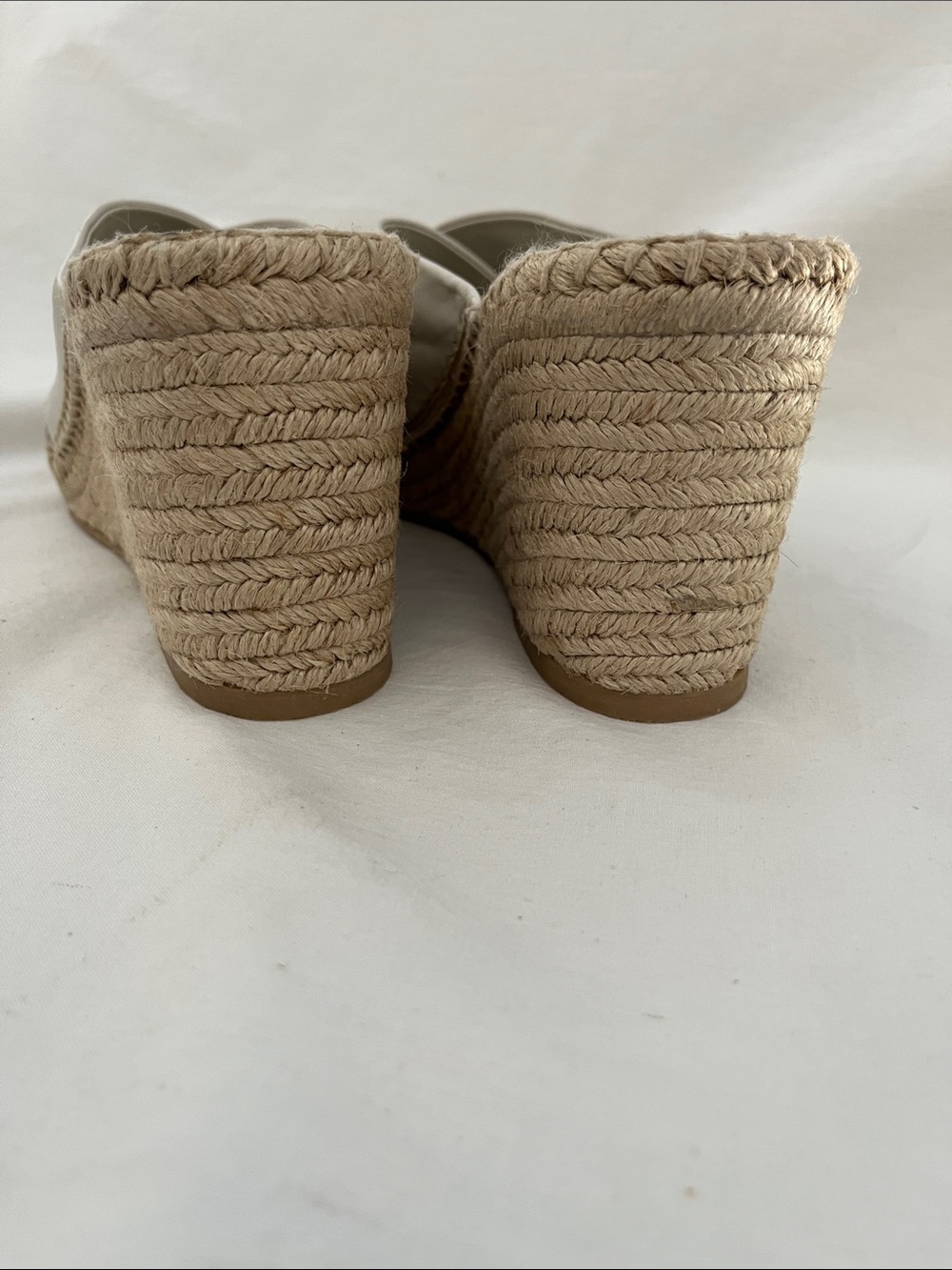 Vince Cream Leather Crisscross Espadrille Mules wedge - Picture 8 of 11